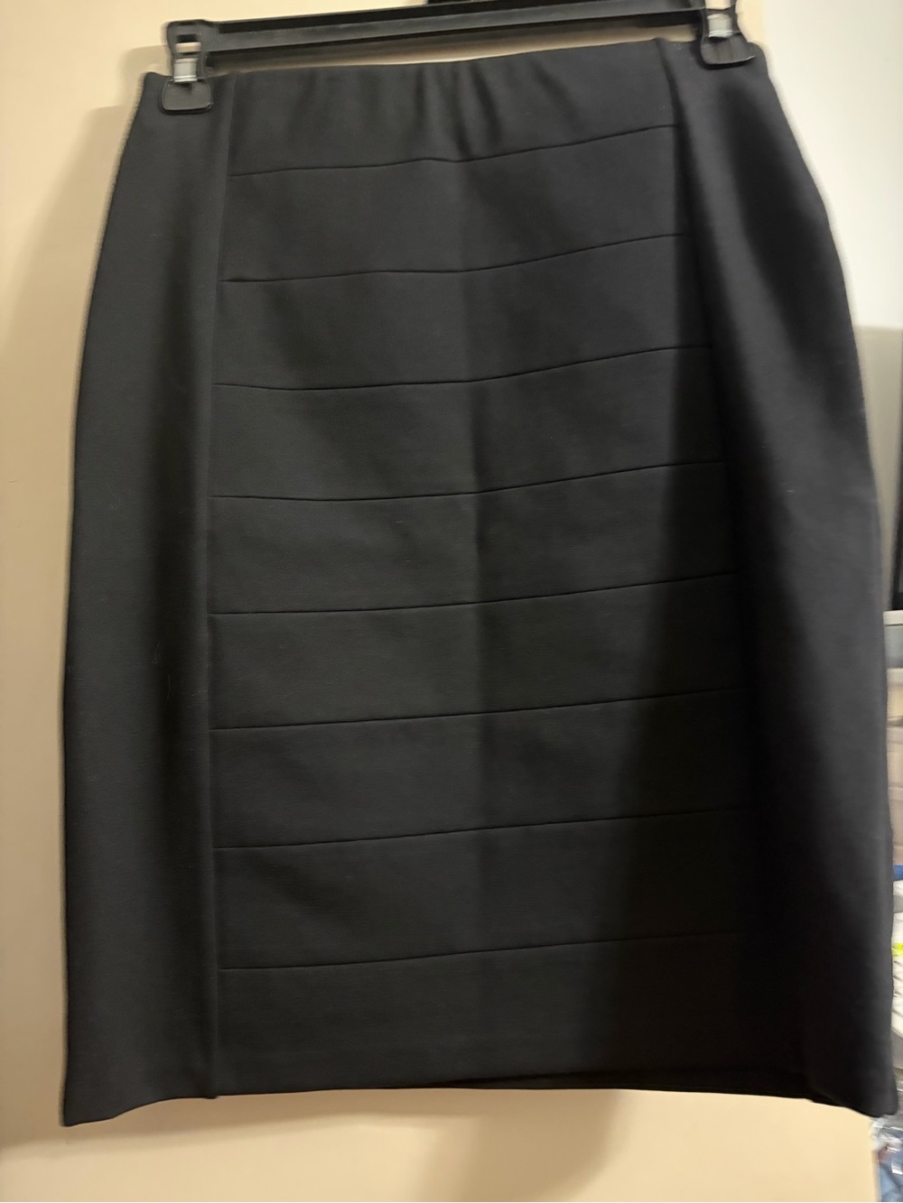White House Black Market Black Horizontal-Panel Pencil Skirt